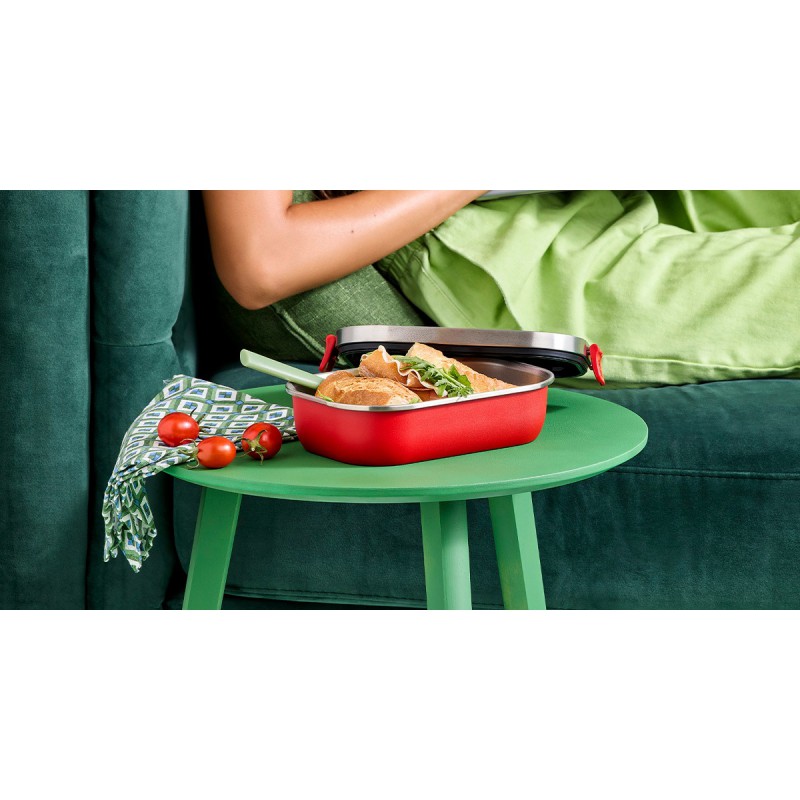 On The Go Lunch Box Inox Rectangulaire 900 ml Rouge Cerise - Le Creuset