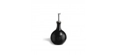 Bouteille Céramique Vinaigre avec Bec Verseur 0,4 L Noir Mat Truffe 