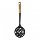 Ecumoire Friture Silicone Noir Manche Bois 31 cm - Staub