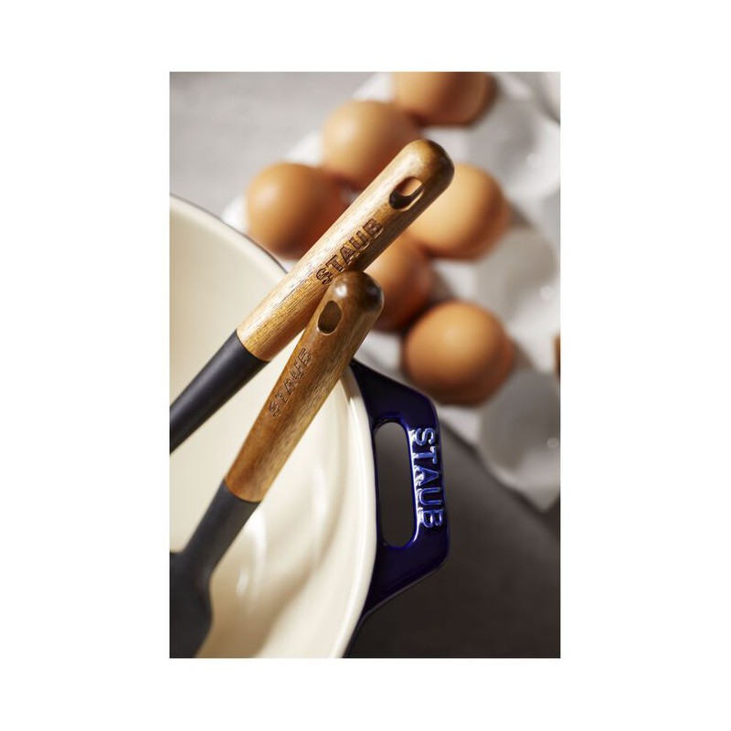 Pinceau à Pâtisserie Silicone Noir Manche Bois 22 cm - Staub