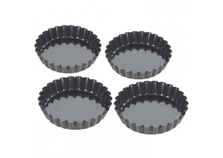 Moules Mini-Tartelettes Acier Anti-adhésif sans PFAS Ø10 cm 4 pcs - Tala