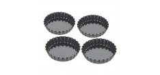 Set van 4 Mini-Taartvormpjes in Staal met PFAS-vrije Antiaanbaklaag  Ø10 cm