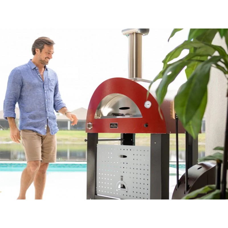 Moderno Table Chariot pour Four à Pizza Bois 2 Pizze - Alfa Pizza