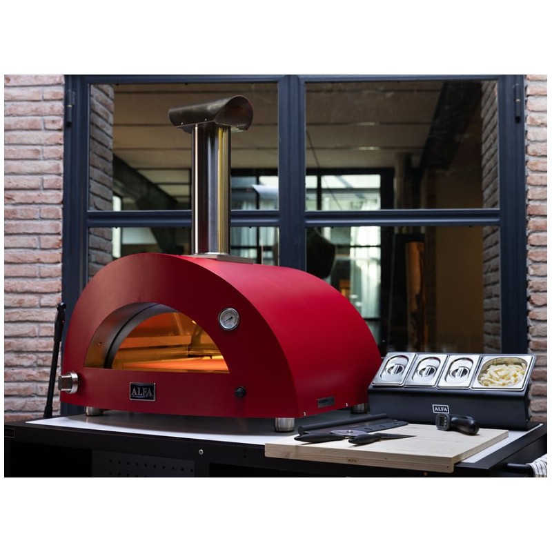 Moderno Four à Pizza Bois 1 Pizza Rouge 60x40 cm - Alfa Pizza