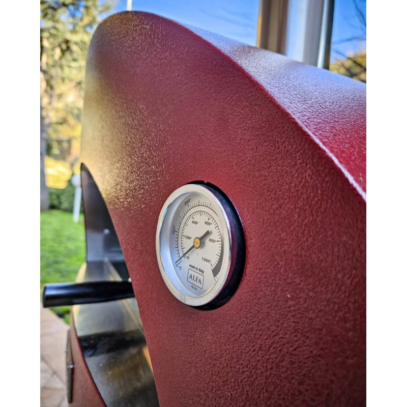 Moderno Four à Pizza Bois 2 Pizze Rouge 70x50 cm - Alfa Pizza