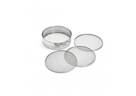 Tamis Farine 4 Mailles Interchangeables en Inox 20 cm - De Buyer