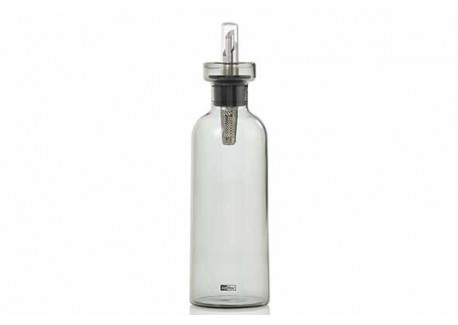 AromaPour Bouteille en Verre Gris Huile ou Vinaigre Bec Verseur Inox 500 ml - Ad Hoc
