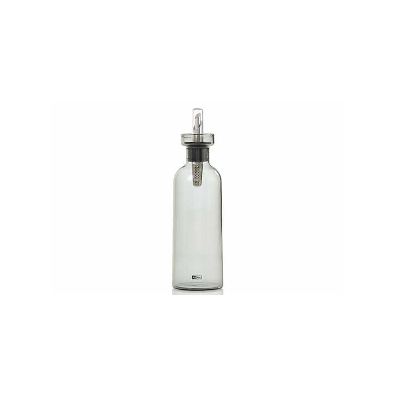 AromaPour Bouteille en Verre Gris Huile ou Vinaigre Bec Verseur Inox 500 ml - Ad Hoc