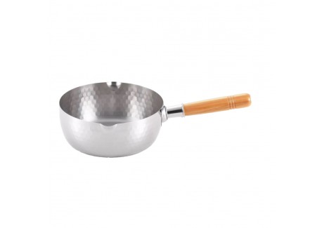 Yukihira Casserole/Poelon Inox Martelé avec Bec Verseur 20 cm 1,6L - Yoshikawa