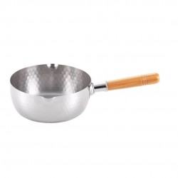 Yukihira Casserole/Poelon Inox Martelé avec Bec Verseur 20 cm 1,6L  - Yoshikawa