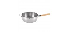 Yukihira Casserole/Poelon Inox Martelé avec Bec Verseur 24 cm 2,4L
