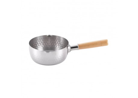 Yukihira Casserole/Poelon Inox Martelé avec Bec Verseur 16 cm 1L - Yoshikawa