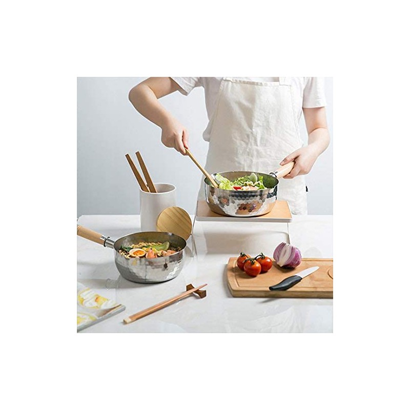 Yukihira Casserole/Poelon Inox Martelé avec Bec Verseur 16 cm 1L - Yoshikawa