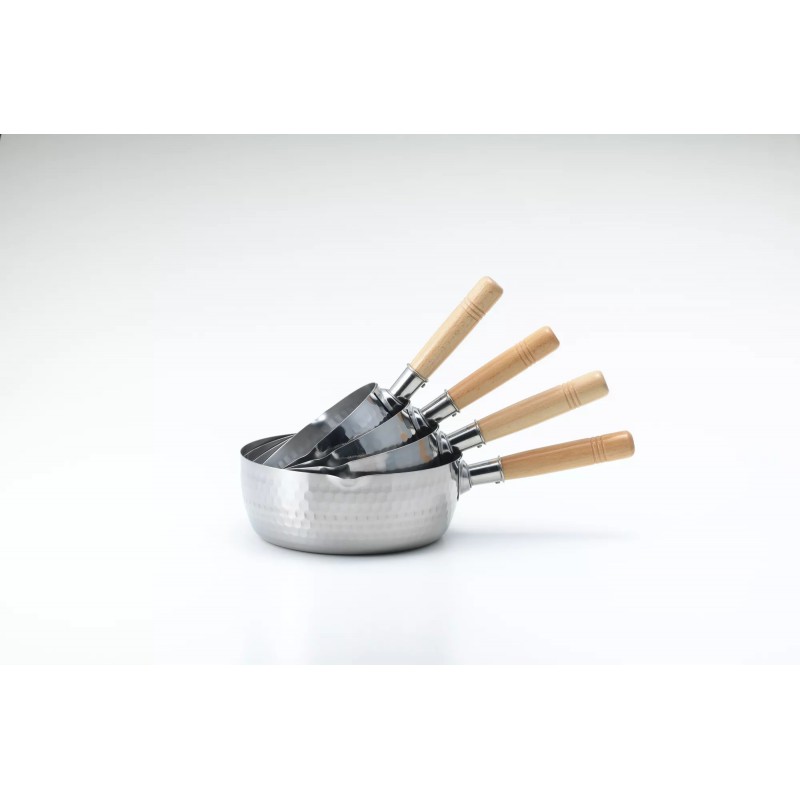 Yukihira Casserole/Poelon Inox Martelé avec Bec Verseur 16 cm 1L - Yoshikawa