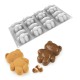 Moule en Silicone Ourson Teddy Bear 68 79mm 8x68 ml - Silikomart Professional