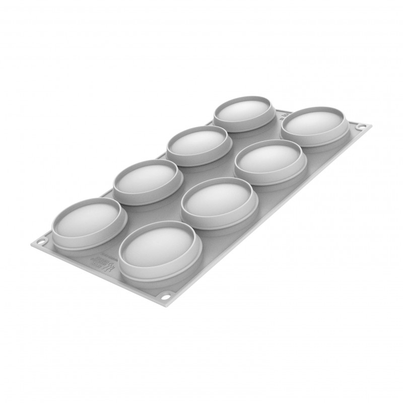 Kit 2 Moules en Silicone Macaron 110 65 mm 8x110 ml - Silikomart Professional