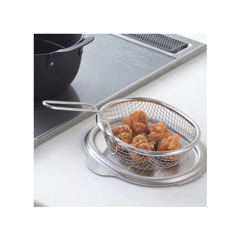 Aikata Couvercle Inox pour Marmite à Tempura et à Frire 20 x 16 cm - Yoshikawa