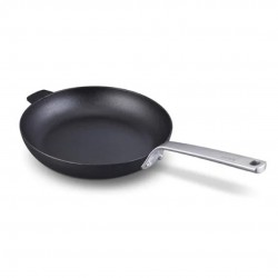 Stark Natuurlijke Ongeglazuurde Gietijzeren Koekenpan 28 cm met Handgreep - Beka Cookware
