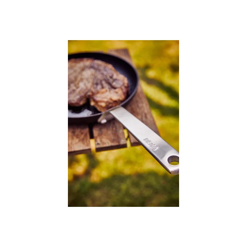 -Stark Natuurlijke Ongeglazuurde Gietijzeren Koekenpan 28 cm met Handgreep - Beka Cookware