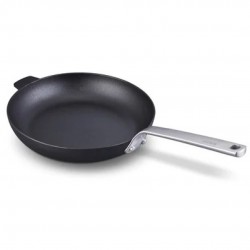 Stark Natuurlijke Ongeglazuurde Gietijzeren Koekenpan 30 cm met Handgreep - Beka Cookware