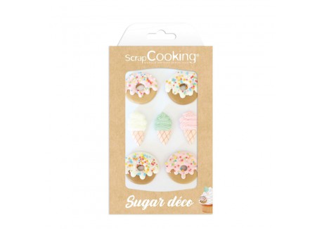 Décors Comestibles Sucrés Donuts et Glaces 7 pcs - Scrapcooking