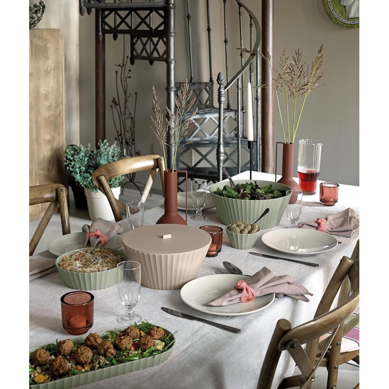 Paestum Nettuno Saladier Large 25x12 cm Vert Thym - Blim Plus