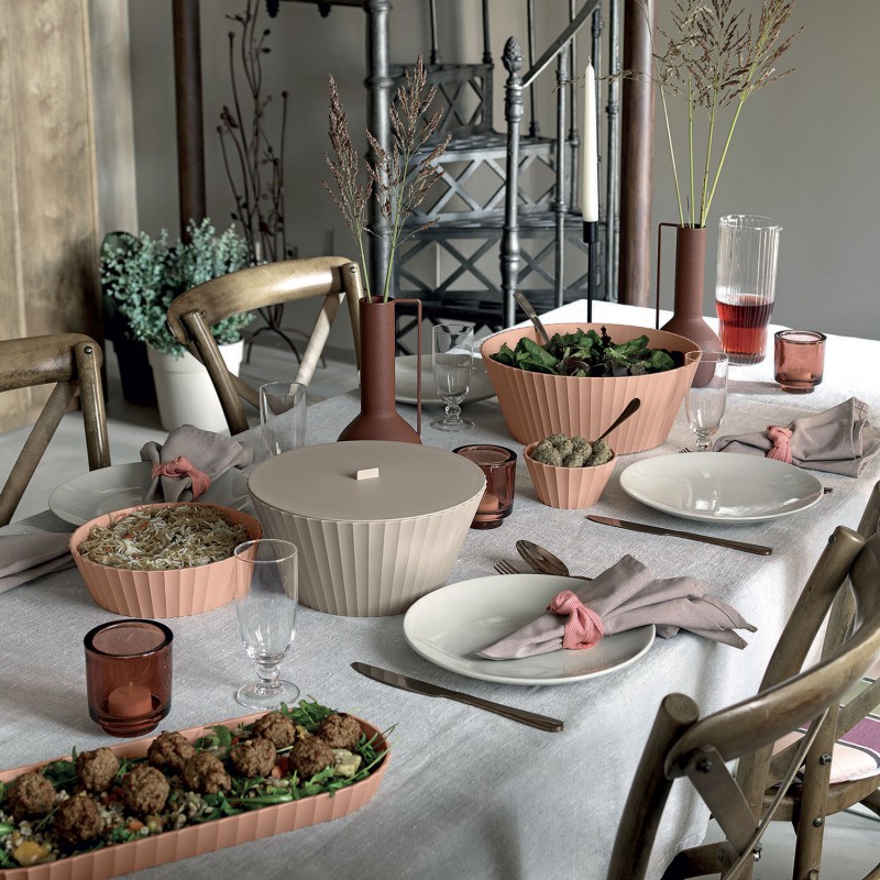 Paestum Coperchio Couvercle pour Saladier Large 25 cm Rose Terracotta - Blim Plus