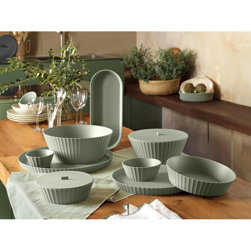 Paestum Nettuno Saladier XLarge 30x12 cm Vert Thym - Blim Plus