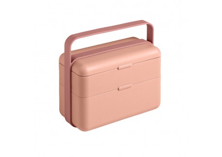 Bauletto Rechthoekige lunchbox met handvat 21x18 cm roze Famingo - Blim Plus