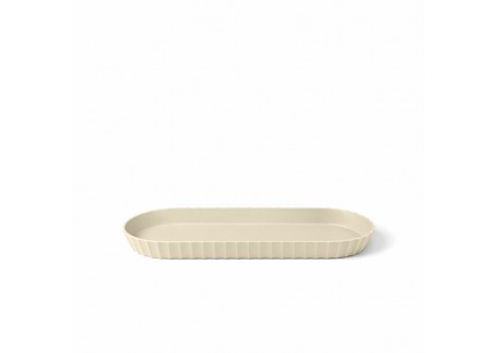 Paestum Minerva Plateau à Servir avec Bords Medium 37x15 cm Beige Sable - Blim Plus