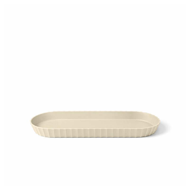 Paestum Minerva Plateau à Servir avec Bords Medium 37x15 cm Beige Sable - Blim Plus