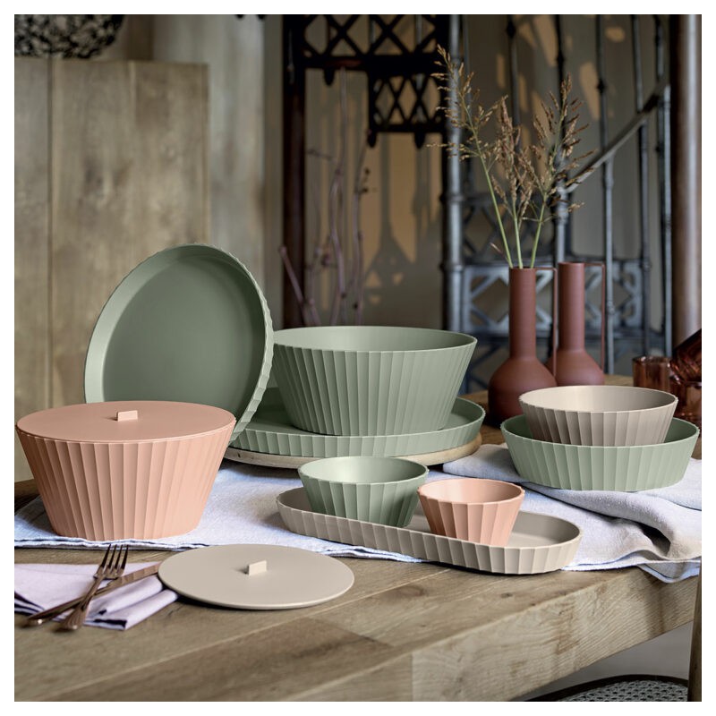 Paestum Minerva Plateau à Servir avec Bords Medium 37x15 cm Beige Sable - Blim Plus