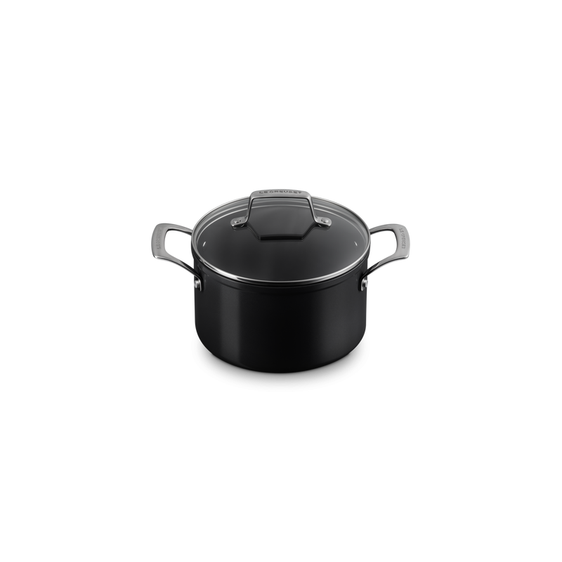 Essentiel Casserole Faitout Antiadhésif Céramique 20 cm 3,8L Couvercle Verre - Le Creuset