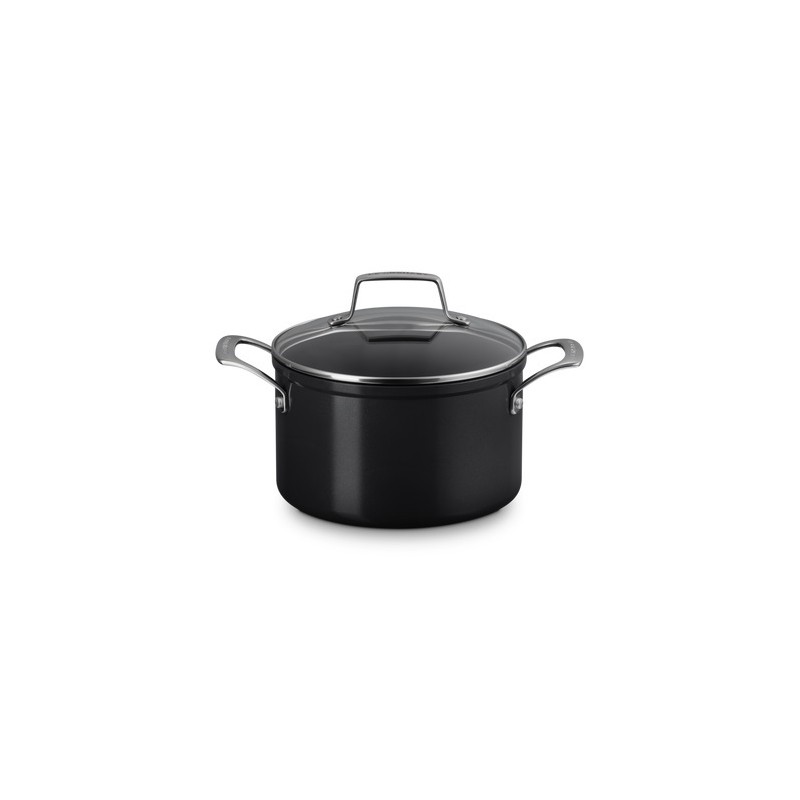 Essentiel Casserole Faitout Antiadhésif Céramique 20 cm 3,8L Couvercle Verre - Le Creuset