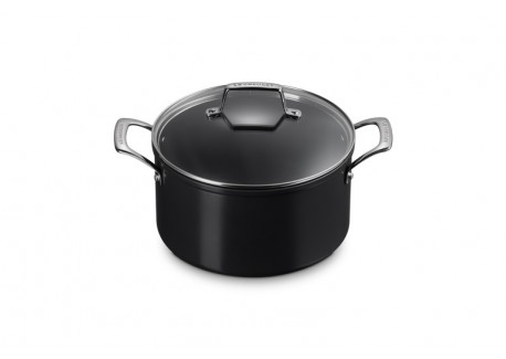 Essentiel Casserole Faitout Antiadhésif Céramique 24 cm 6L Couvercle Verre  - Le Creuset