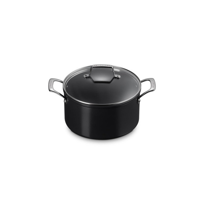 Essentiel Casserole Faitout Antiadhésif Céramique 24 cm 6L Couvercle Verre - Le Creuset