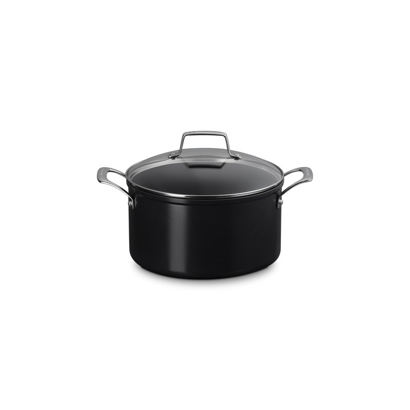Essentiel Casserole Faitout Antiadhésif Céramique 24 cm 6L Couvercle Verre - Le Creuset