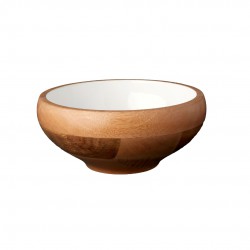 Saladier Coupe en Bois de Manguier et Résine Blanche 28x12 cm - Be Home Saladier Coupe en Bois de Manguier et Résine Blanche 28x12 cm - Be Home