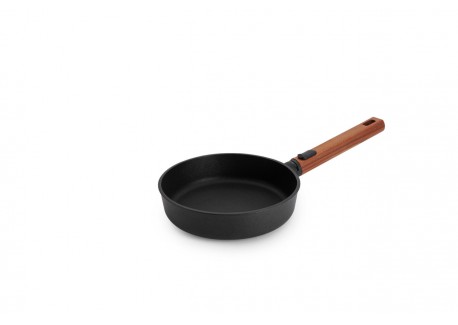 EcoLogic Poêle Fonte Aluminium Antiadhésive Diamond QXR Manche Bois 20 cm  - Woll