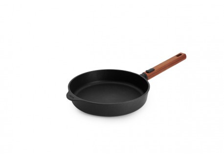 EcoLogic Poêle Fonte Aluminium Antiadhésive Diamond QXR Manche Bois 24 cm  - Woll