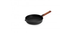 EcoLogic Poêle Fonte Aluminium Antiadhésive Diamond QXR Manche Bois 24 cm 