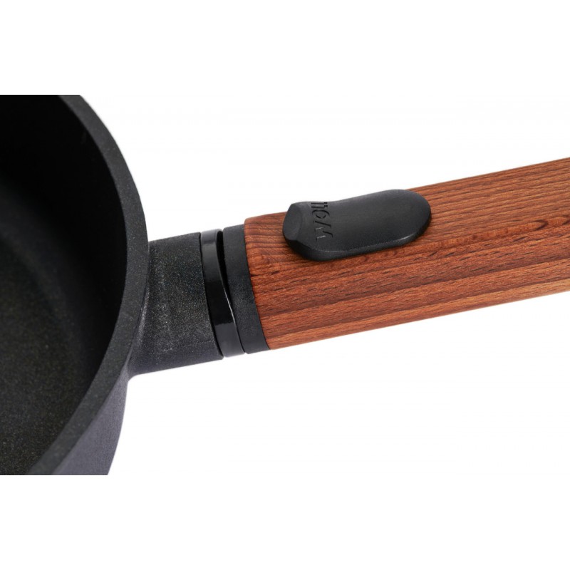 EcoLogic Poêle Fonte Aluminium Antiadhésive Diamond QXR Manche Bois 24 cm - Woll