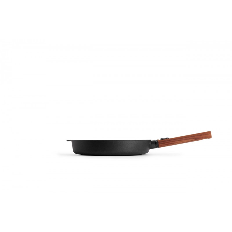 EcoLogic Poêle Fonte Aluminium Antiadhésive Diamond QXR Manche Bois 28 cm - Woll