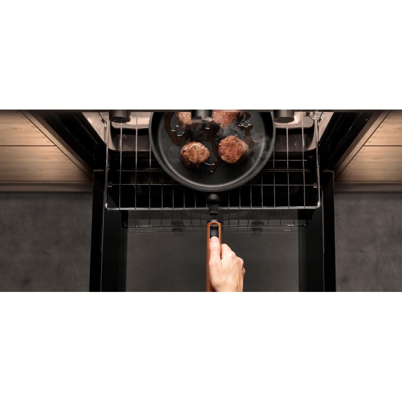 EcoLogic Poêle Fonte Aluminium Antiadhésive Diamond QXR Manche Bois 28 cm - Woll