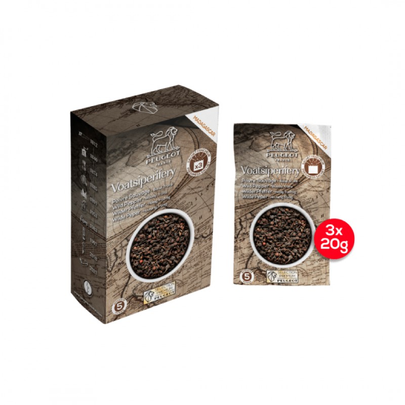 Sachets Fraicheur Poivre Noir Sauvage Voatsiperifery 3x20g - Peugeot