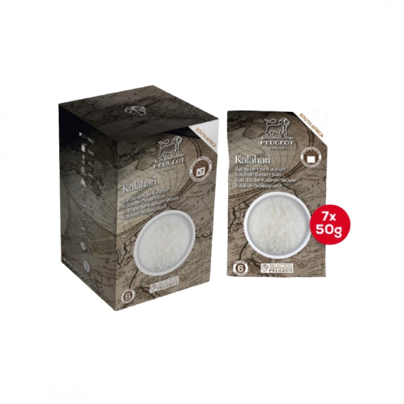 Sachets Fraicheur Gros Sel Blanc Sec Désert Kalahari pour Moulins 7x50g - Peugeot