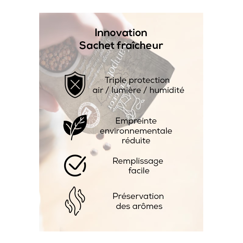 Sachets Fraicheur Gros Sel Blanc Sec Désert Kalahari pour Moulins 7x50g - Peugeot