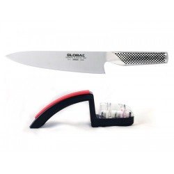 G2220 Set Couteau Chef 20 cm + Aiguiseur Minosharp  - Global G2220 Set Couteau Chef 20 cm + Aiguiseur Minosharp  - Global