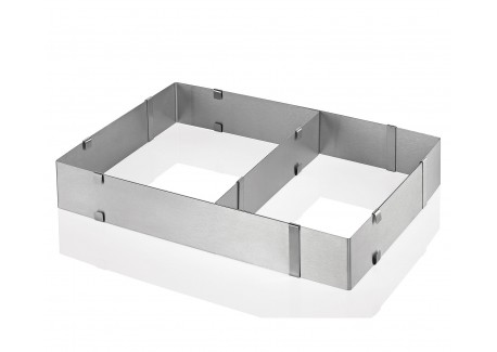 Cadre à Pâtisserie Rectangulaire Extensible Inox avec Séparateur  - Kuchenprofi