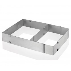 Cadre à Pâtisserie Rectangulaire Extensible Inox avec Séparateur  - Kuchenprofi